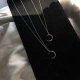 Sweet Moon Necklace Crescent Clavicle Chain Silver Jewelry
