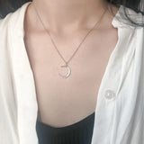 Sweet Moon Necklace Crescent Clavicle Chain Silver Jewelry