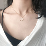 Sweet Moon Necklace Crescent Clavicle Chain Silver Jewelry