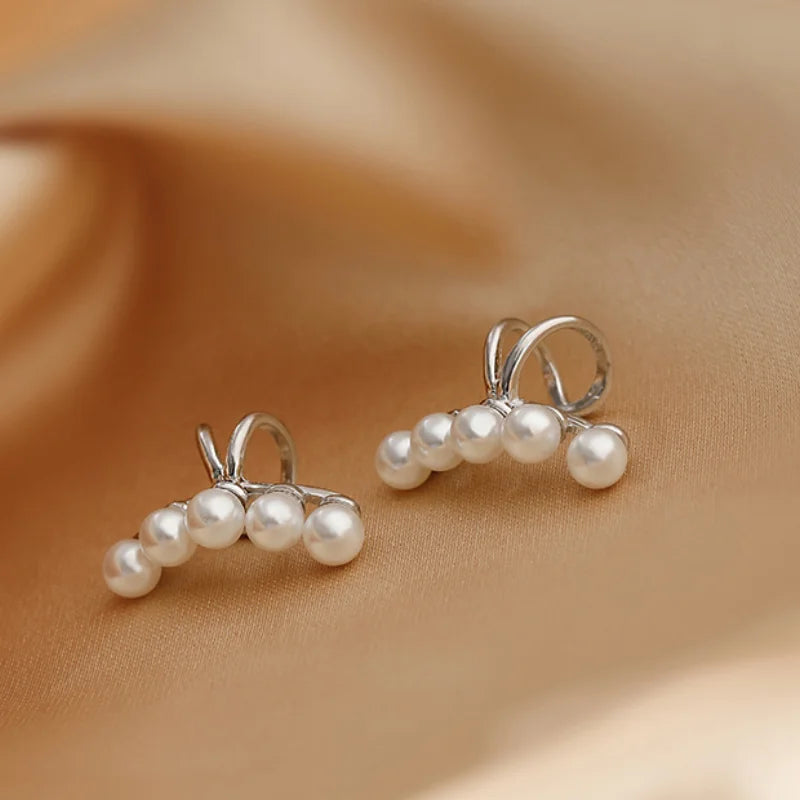 Pearl Ear Bone Clip Hooping Ear Cuff Jewelry Gift
