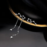 Silver Big Dipper Earrings Women's Asymmetric Delicate Anniversary