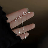 Silver Big Dipper Earrings Women's Asymmetric Delicate Anniversary