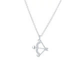 Silver Bow and Arrow Zircon Necklace Love Arrow Pendant Chain