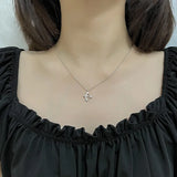 Silver Bow and Arrow Zircon Necklace Love Arrow Pendant Chain