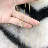 Silver Crystal Star Moon Universe Necklace Women's Clavicle Chain Necklace