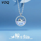Silver Whale Necklace Ocean Pendant Women's Girl Necklace Gift Jewelry