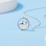 Silver Whale Necklace Ocean Pendant Women's Girl Necklace Gift Jewelry