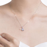 Silver Cartoon Rabbit Necklace Pendant for Girls