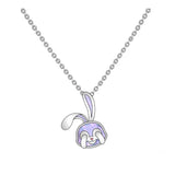 Silver Cartoon Rabbit Necklace Pendant for Girls