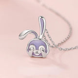 Silver Cartoon Rabbit Necklace Pendant for Girls