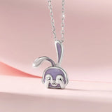 Silver Cartoon Rabbit Necklace Pendant for Girls