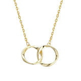 Silver Double Circle Necklace Women Clavicle Chain Party Jewelry