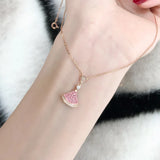 Silver Fan Pendant Necklace Women Jewelry Party Girls Sexy Collar