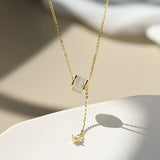 Silver Cat's Eye Small Waist Pendant Necklace Women's Jewelry