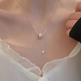 Silver Cat's Eye Small Waist Pendant Necklace Women's Jewelry