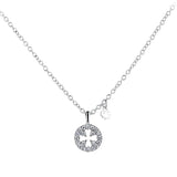 Silver Four-leaf Clover Clavicle Chain Necklace for Party Fine Jewelry