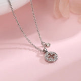 Silver Four-leaf Clover Clavicle Chain Necklace for Party Fine Jewelry