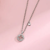 Silver Four-leaf Clover Clavicle Chain Necklace for Party Fine Jewelry