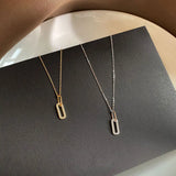 Silver Geometric Zircon Tassel Necklace Clavicle Chain Necklace