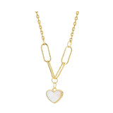 Silver Heart Shell Necklace Women's Clavicle Chain Party Gift