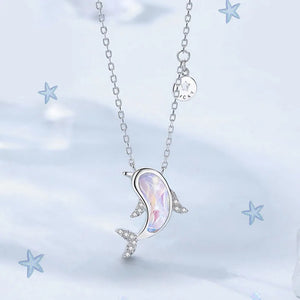 Silver Dolphin Charm Pendant Necklace Wedding Party