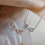 Zircon Rose Necklace Women's Clavicle Chain Light Jewelry