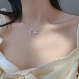Zircon Rose Necklace Women's Clavicle Chain Light Jewelry
