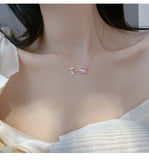 Zircon Rose Necklace Women's Clavicle Chain Light Jewelry