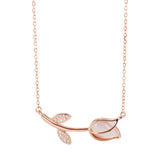 Zircon Rose Necklace Women's Clavicle Chain Light Jewelry
