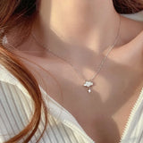 Silver Shell Lightning Cloud Pendant Necklace