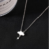 Silver Shell Lightning Cloud Pendant Necklace