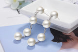 Silver Pearl Tassel Earrings Wedding Pendant Jewelry