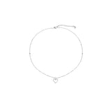 Silver Love Heart Zircon Pendant Necklace Ladies Clavicle Chain Jewelry