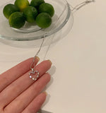 Silver Love Heart Zircon Pendant Necklace Ladies Clavicle Chain Jewelry