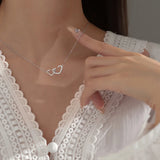 Silver Love Zircon Necklace Wedding Jewelry Pendant