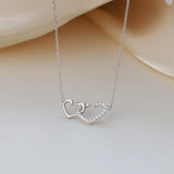 Silver Love Zircon Necklace Wedding Jewelry Pendant