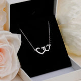 Silver Love Zircon Necklace Wedding Jewelry Pendant