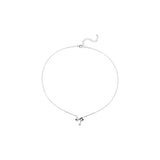 Silver Bow Necklace Ladies Checkerboard Bow Clavicle Chain Jewelry
