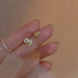 Silver Duck Zircon Stud Earrings All-match Ladies Party
