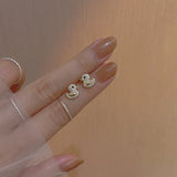 Silver Duck Zircon Stud Earrings All-match Ladies Party