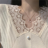 Silver Opal Cherry Necklace for Girls