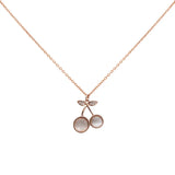 Silver Opal Cherry Necklace for Girls