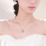 Silver Pendant Necklace Female Zircon Little Prince Rose Necklace