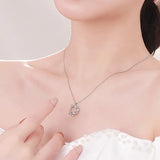 Silver Pendant Necklace Female Zircon Little Prince Rose Necklace