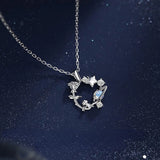 Silver Pendant Necklace Female Zircon Little Prince Rose Necklace