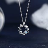 Silver Pendant Necklace Female Zircon Little Prince Rose Necklace