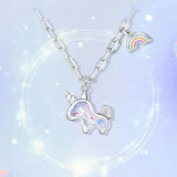 Silver Unicorn Charm Necklace for Girls Birthday Party