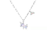 Silver Unicorn Charm Necklace for Girls Birthday Party