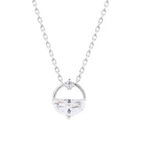 Silver CZ Clavicle Chain Water Choker Necklace