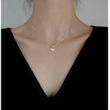 Silver CZ Clavicle Chain Water Choker Necklace